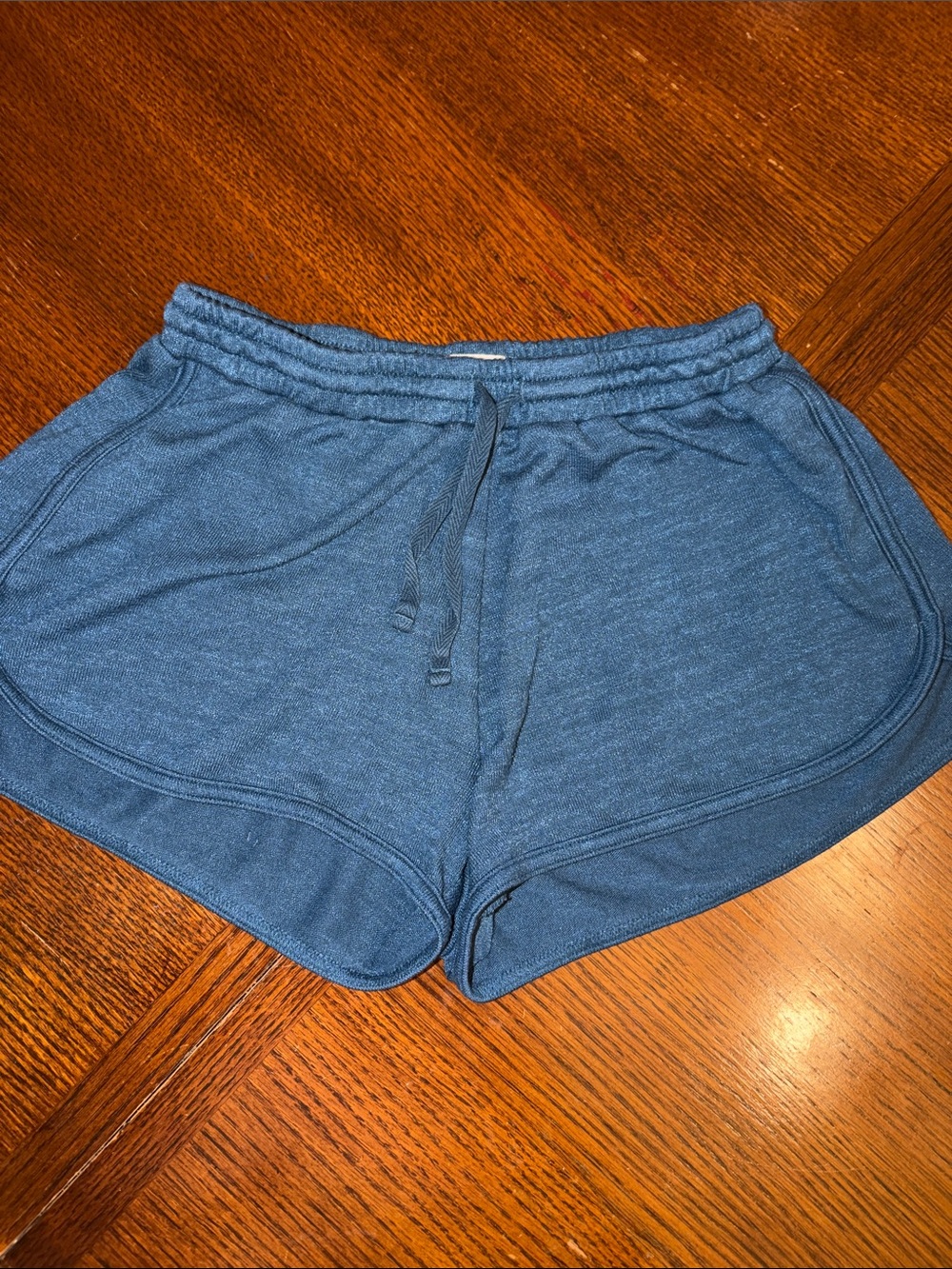 TNA Heathered Slate Blue Drawstring Athletic Shorts